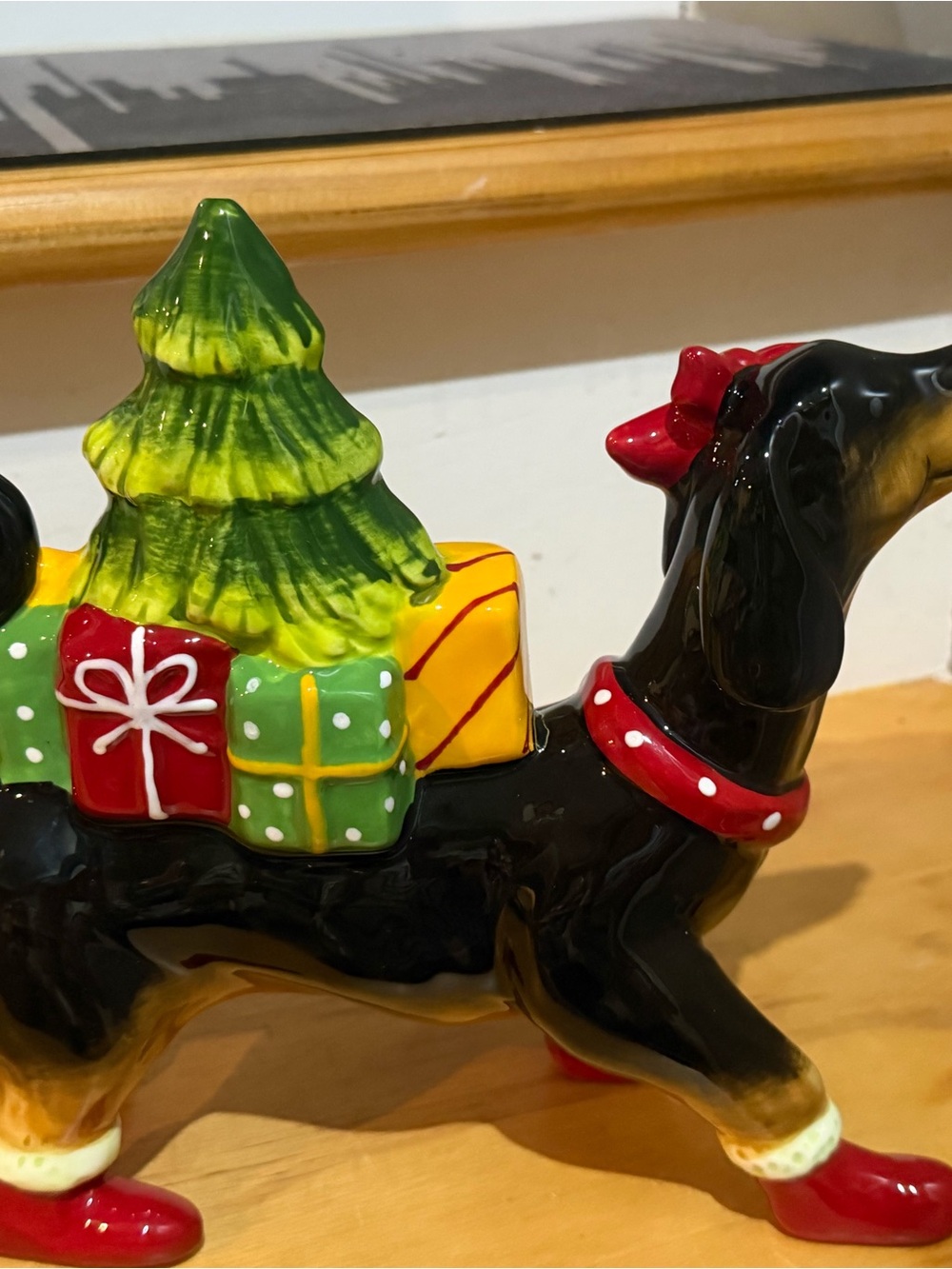 Blue Sky Clayworks Christmas HARVEY Dachshund Dog Figurine HTF NWT